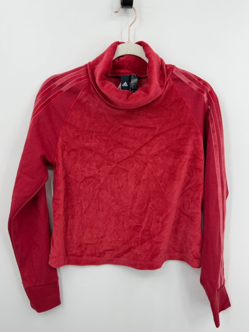Adidas Women’s Sport Velour‎ Funnel Neck Cropped red fn6401 sz S